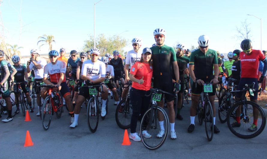 Pedalean en la sexta edición de los 100k, en Matamoros.